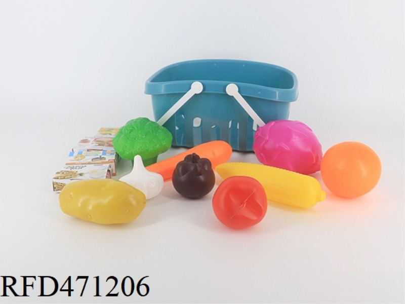 BASKET+FRUITS AND VEGETABLES 9PCS+4 SMALL BOXES