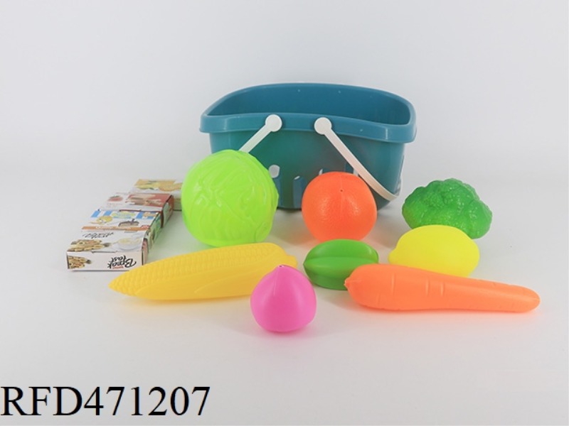 BASKET + FRUIT AND VEGETABLE 8PCS + 4 SMALL BOXES