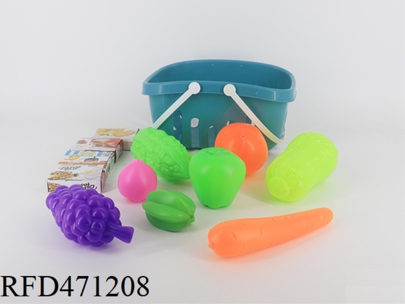 BASKET + FRUIT AND VEGETABLE 8PCS + 4 SMALL BOXES