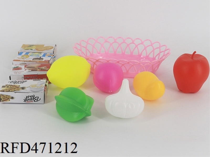 SMALL FRUIT PLATE + FRUITS AND VEGETABLES 6PCS + 4 SMALL BOXES