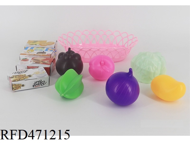 SMALL FRUIT PLATE + FRUITS AND VEGETABLES 6PCS + 4 SMALL BOXES
