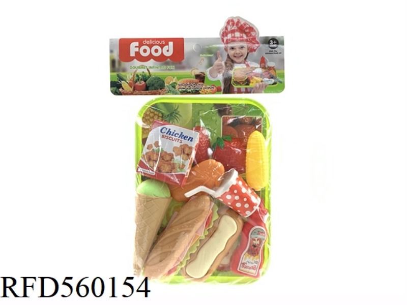 HAMBURGER, ICE CREAM, COKE AND OTHER FOOD PLAY HOUSE SET