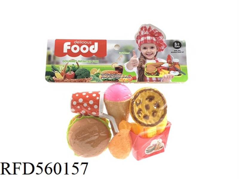 HAMBURGER, ICE CREAM, FRIES, COKE AND OTHER FOOD PLAY HOUSE SET