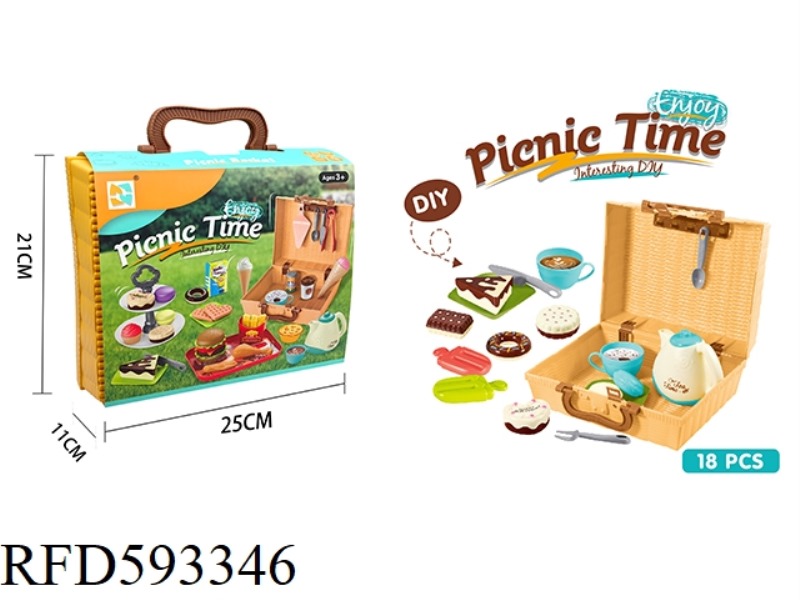 PICNIC HAND BASKET DESSERT AFTERNOON TEA HOUSE SET