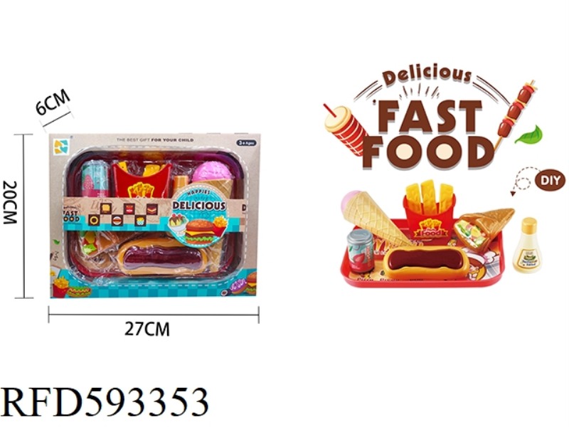 HAMBURGER DESSERT FOOD TABLEWARE KITCHEN PLAY HOUSE SET