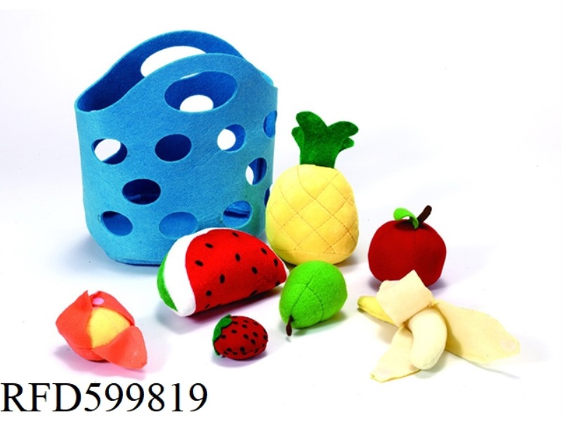 FRUIT BASKET PRETEND KITCHEN FOOD EDUCATIONAL TOY SET