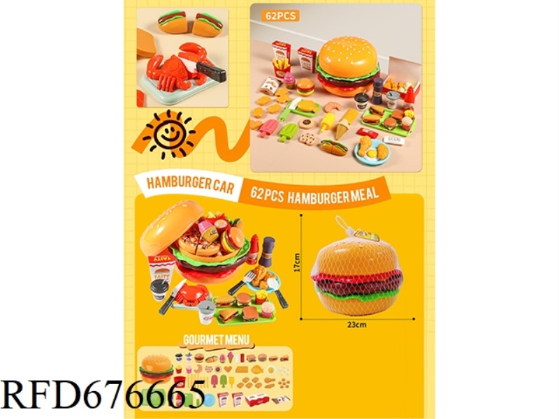 62 PIECES OF HAMBURGER CHECKERS
