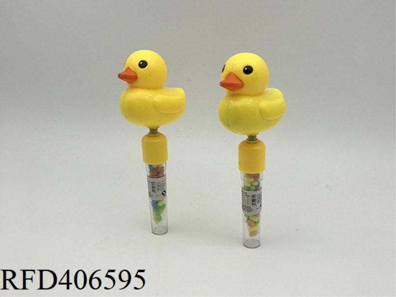 BIG YELLOW DUCK WITH SUGAR, SHAKING HIS HEAD AND WHISTLING