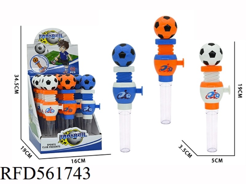 SOCCER PLAYER RETRACTABLE STICK + SMALL SUGAR TUBE