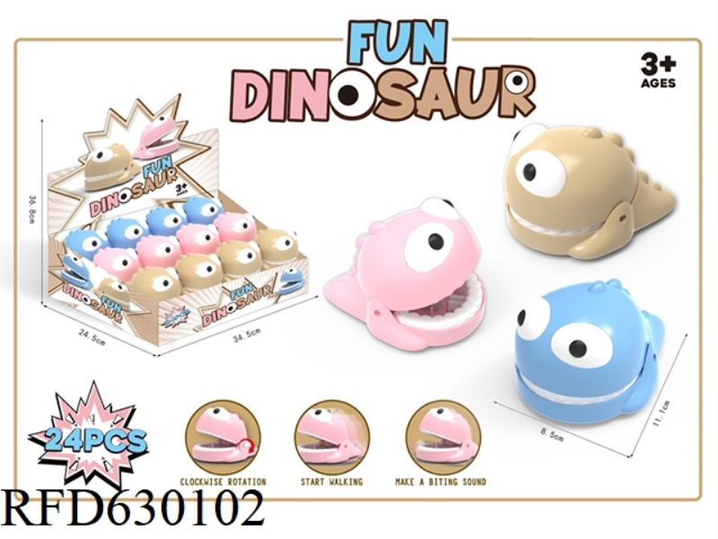 SUGAR-LOADED TOY WIND-UP PULL-BACK DINOSAUR (24PCS)