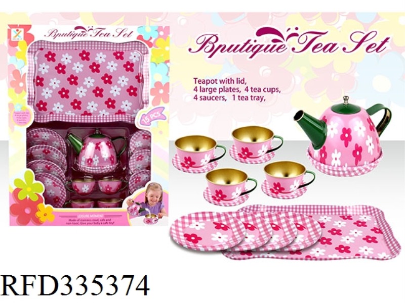 PLAY HOUSE TINPLATE FOUNDATION FLOWER TEA SET
