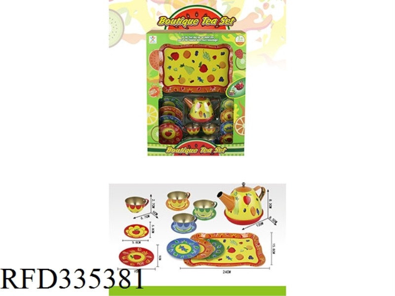 PLAY HOUSE TINPLATE OLD FRUIT TEA SET