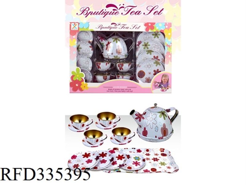 PLAY HOUSE TINPLATE WHITE TEA SET