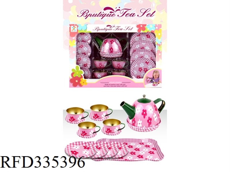 PLAY HOUSE TINPLATE FOUNDATION FLOWER TEA SET