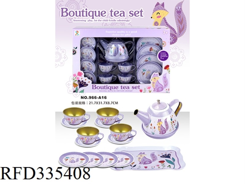 PLAY HOUSE TINPLATE FOX TEA SET