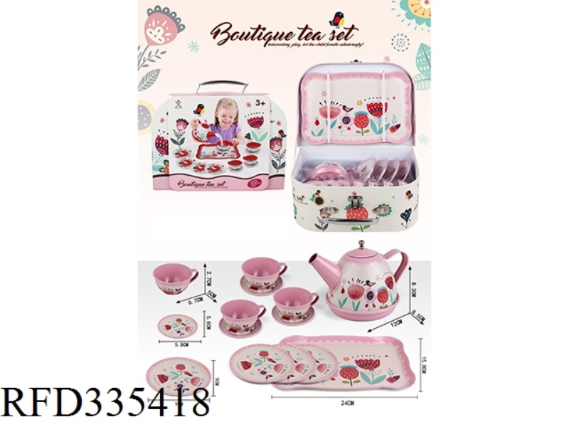 PLAY HOUSE PINK CLASSIC FLOWER TEA SET GIFT BOX