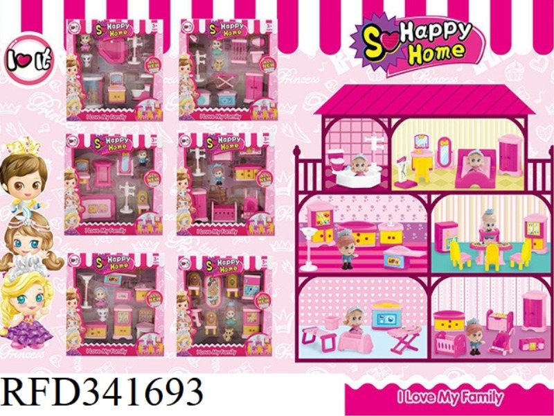 HOME FURNISHING + DOLLS (6 ASSORTED)