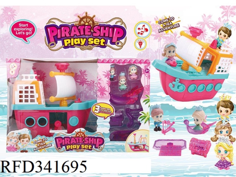 LIGHT AND MUSIC BOAT + DOLL + ACCESSORIES