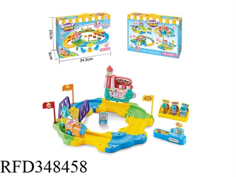 ELECTRIC TRAIN PLAY HOUSE DESSERT HOUSE TRACK BUILDING BLOCKS 28PCS