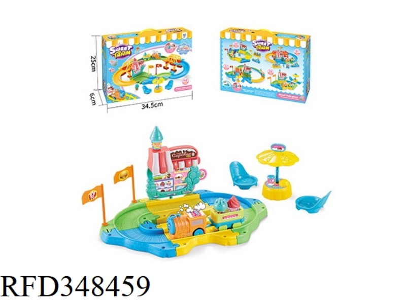 ELECTRIC TRAIN PLAY HOUSE DESSERT HOUSE TRACK BUILDING BLOCKS 26PCS