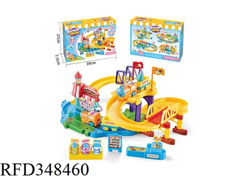 ELECTRIC TRAIN PLAY HOUSE DESSERT HOUSE TRACK BUILDING BLOCKS 40PCS