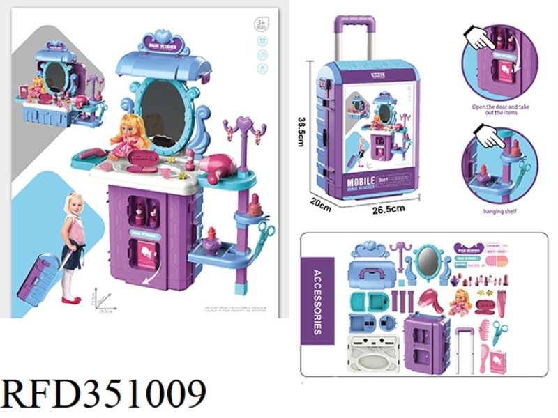 3 IN 1 HAIR TIE BAR BOX (WITH DOLLS) 39PCS