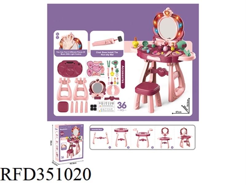 LUXURY DRESSING TABLE/INTELLISENSE TRANSFORM 5 DIFFERENT MUSIC, WITH CHAIR 35PCS