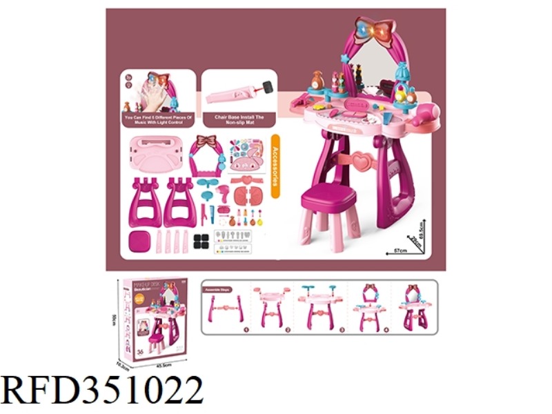 LUXURY DRESSING TABLE/INTELLISENSE TRANSFORM 5 DIFFERENT MUSIC, WITH CHAIR 35PCS