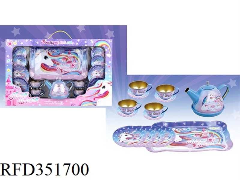 PLAY HOUSE TINPLATE UNICORN TEA SET
