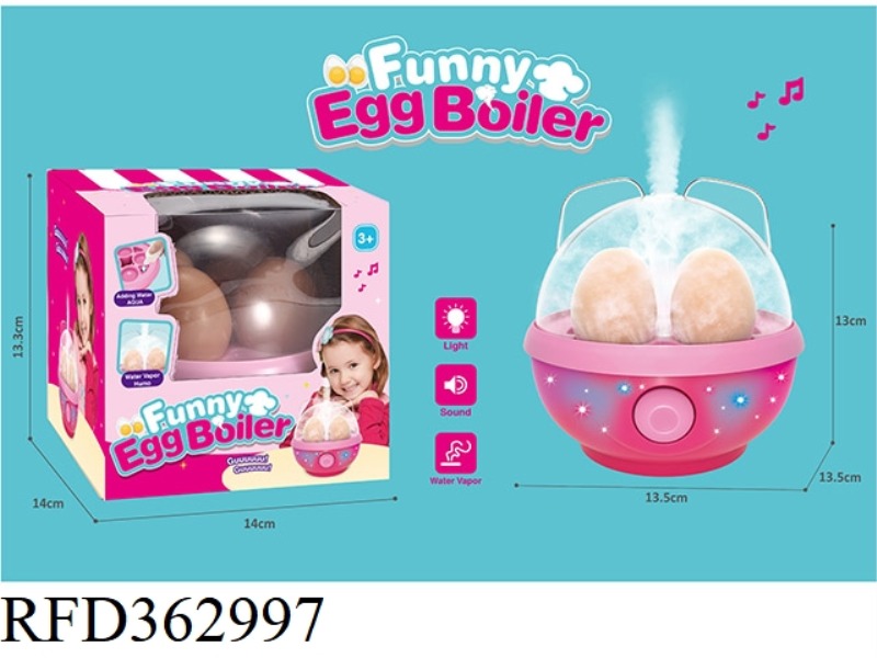 WATER SPRAY EGG STEAMER WITH LIGHT AND SOUND