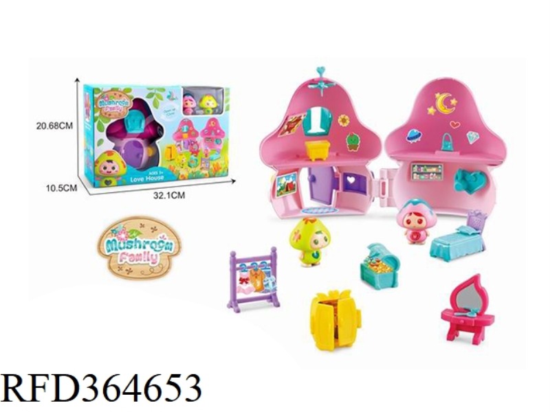 L JUNLING FAMILY-MUSHROOM HOUSE SERIES PLAY HOUSE SCENE