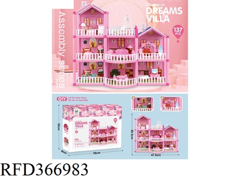 LARGE CHILDREN'S VILLA PRINCESS HOUSE PLAY HOUSE TOYS