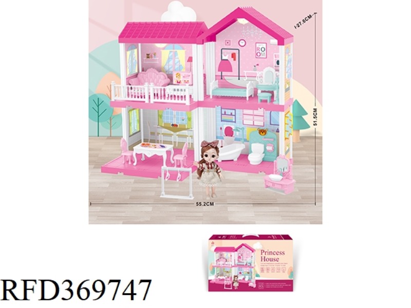 SELF-INSTALLED VILLA HOUSE WITH LIGHT +6 INCH DOLL 1PCS