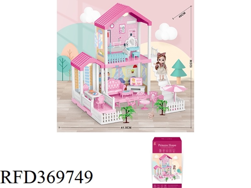SELF-INSTALLED VILLA HOUSE WITH LIGHT +6 INCH DOLL 1PCS