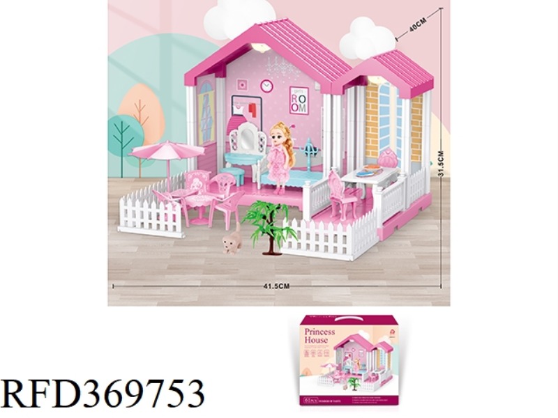SELF-INSTALLED VILLA HOUSE WITH LIGHT +5 INCH DOLL 1PCS