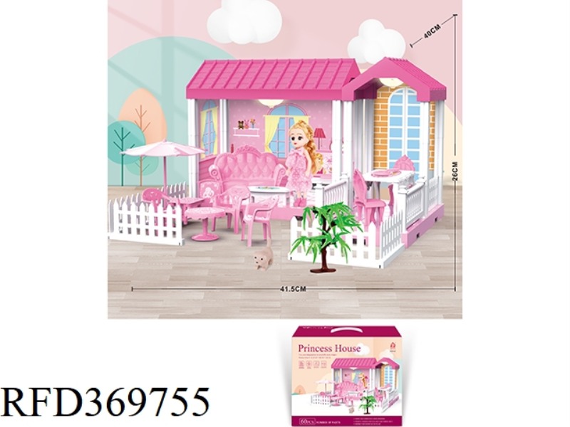 SELF-INSTALLED VILLA HOUSE WITH LIGHT +5 INCH DOLL 1PCS