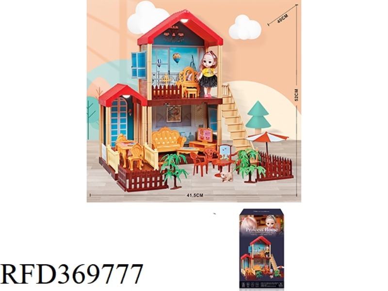 SELF-INSTALLED VILLA HOUSE WITH LIGHT +6 INCH DOLL 1PCS