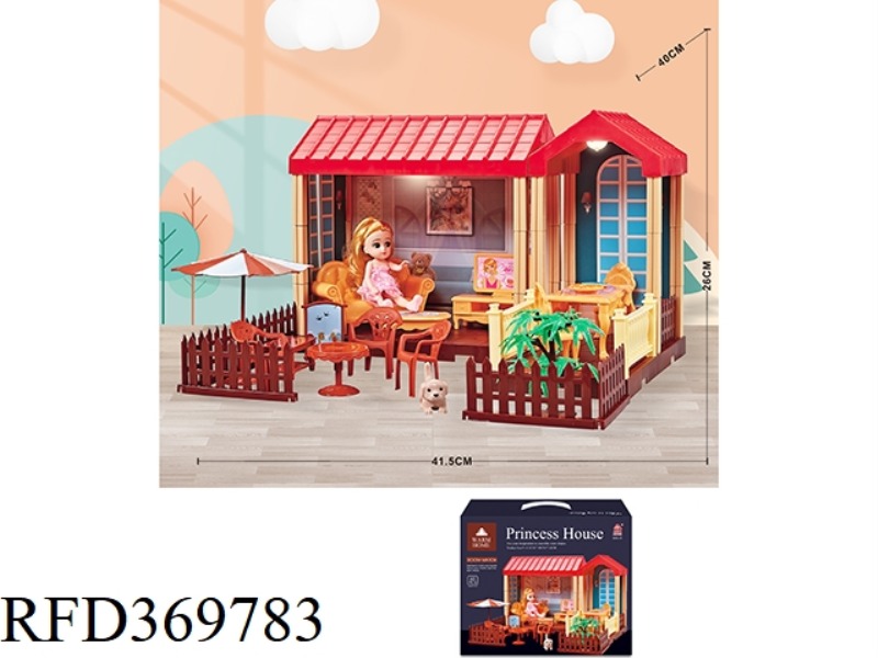 SELF-INSTALLED VILLA HOUSE WITH LIGHT +5 INCH DOLL 1PCS