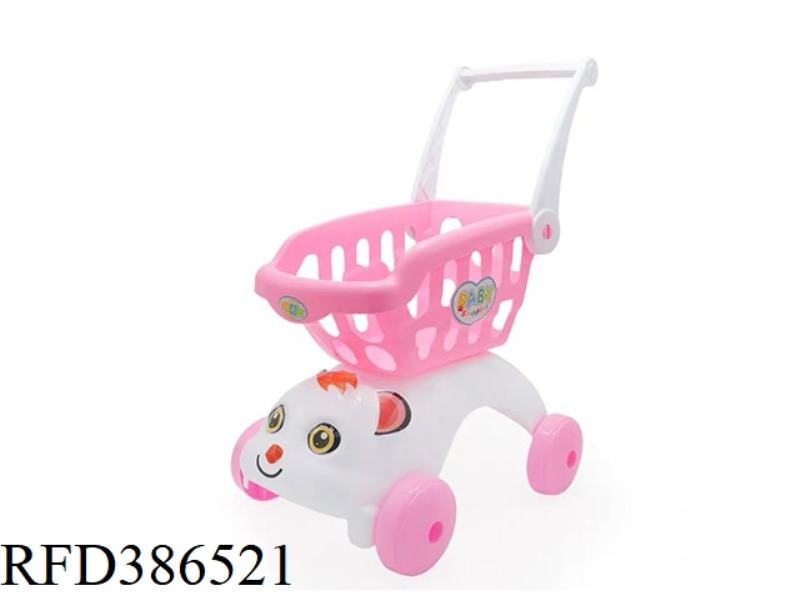 PINK DOG HEAD SHOPPING CART