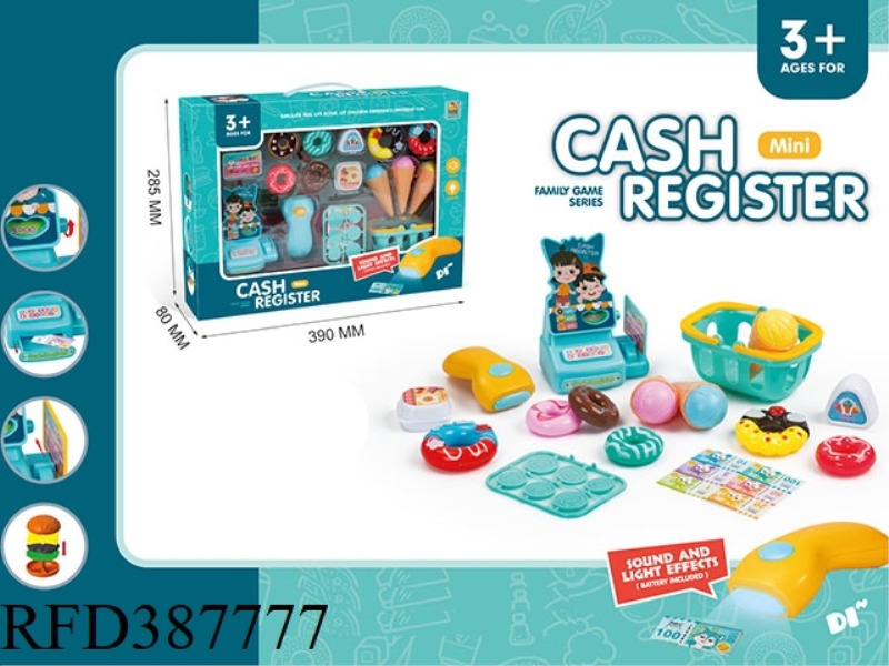 MINI CASH REGISTER DESSERT SHOP (SCANNER WITH LIGHT AND SOUND)