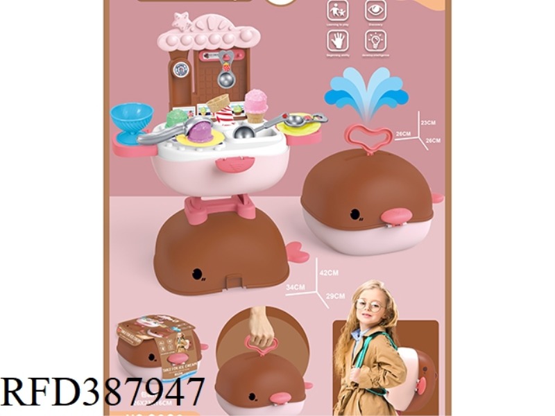 WHALE BACKPACK + SUITCASE + ICE CREAM TABLE (ICE CREAM SET)