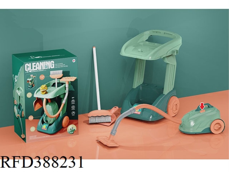 STRAPLESS DINOSAUR CLEANING CART SET