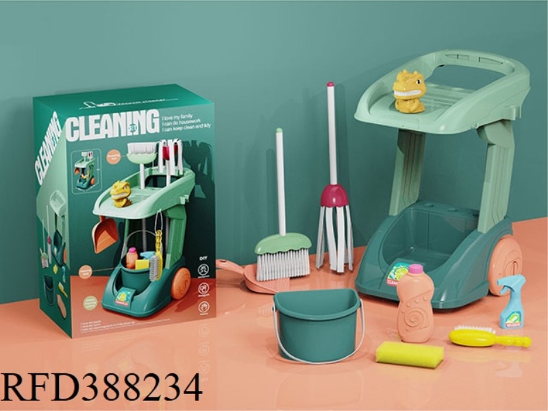 WITH DINOSAUR CLEANING CART SET