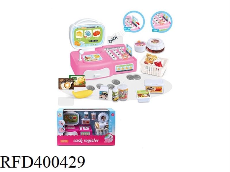 ELECTRIC SUPERMARKET CASH REGISTER SET 2 COLORS MIXED