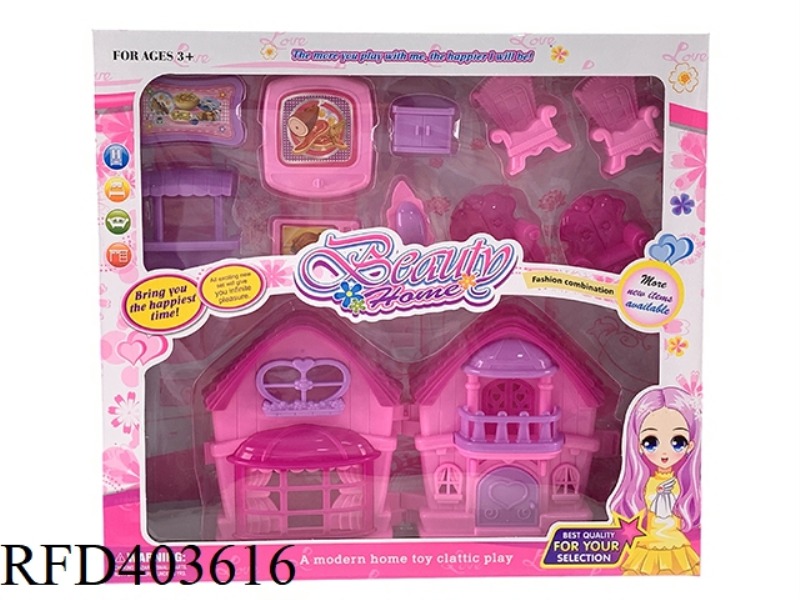 DIY BOY AND GIRL PLAY HOUSE VILLA FURNITURE