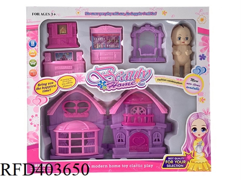 DIY BOY AND GIRL PLAY HOUSE VILLA FURNITURE