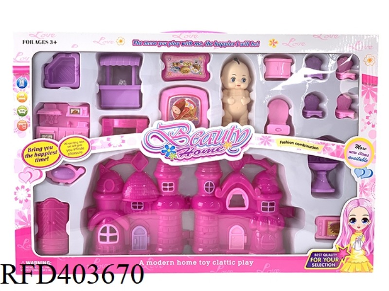 DIY BOY AND GIRL PLAY HOUSE VILLA FURNITURE