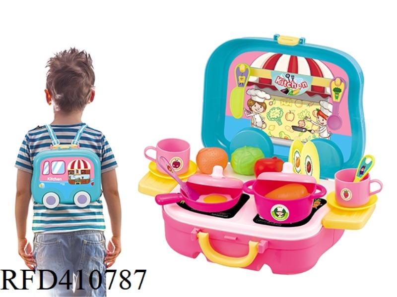 KITCHEN PORTABLE STORAGE CART (BLUE)