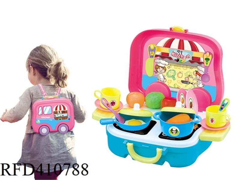 KITCHEN PORTABLE STORAGE CART (PINK)