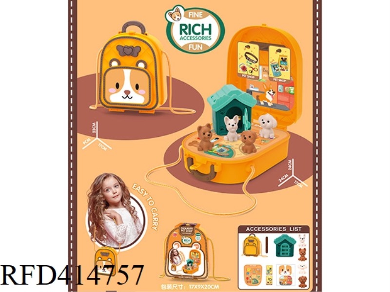 SHOULDER BAG PET SHOP THEME + PET TABLE 11PCS